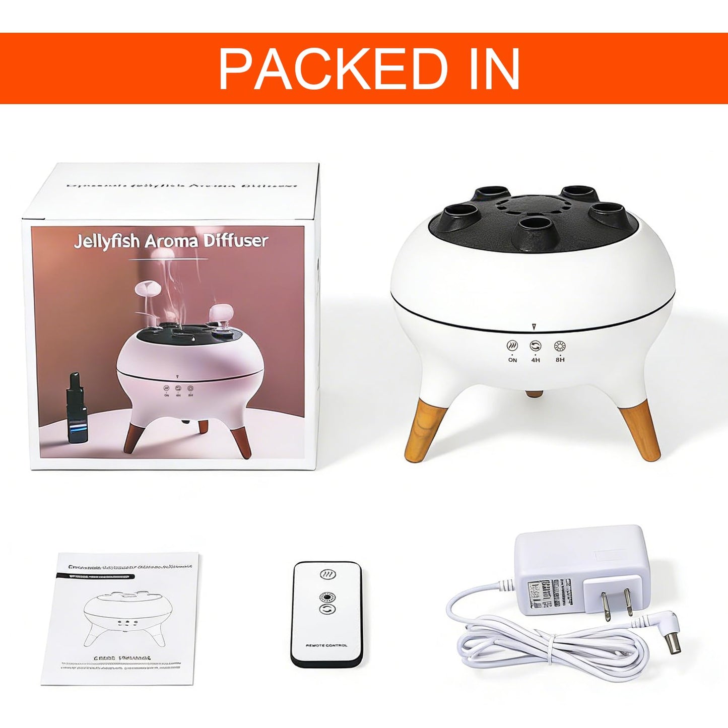 Akpsid Essential Oil Diffuser 250ML,Jellyfish Diffuser Air Humidifiers Sound Pickup Ultrasonic Aromatherapy Diffuser Remote Control 7 Color Lights for Home Bedroom Office Hotel