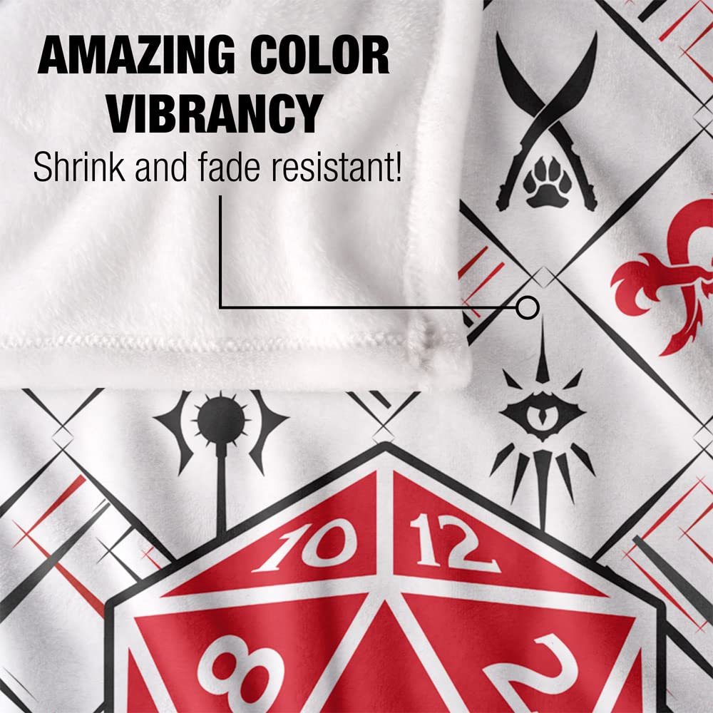 Dungeons and Dragons D20 Pattern Silky Touch Super Soft Throw Blanket 36" x 58"
