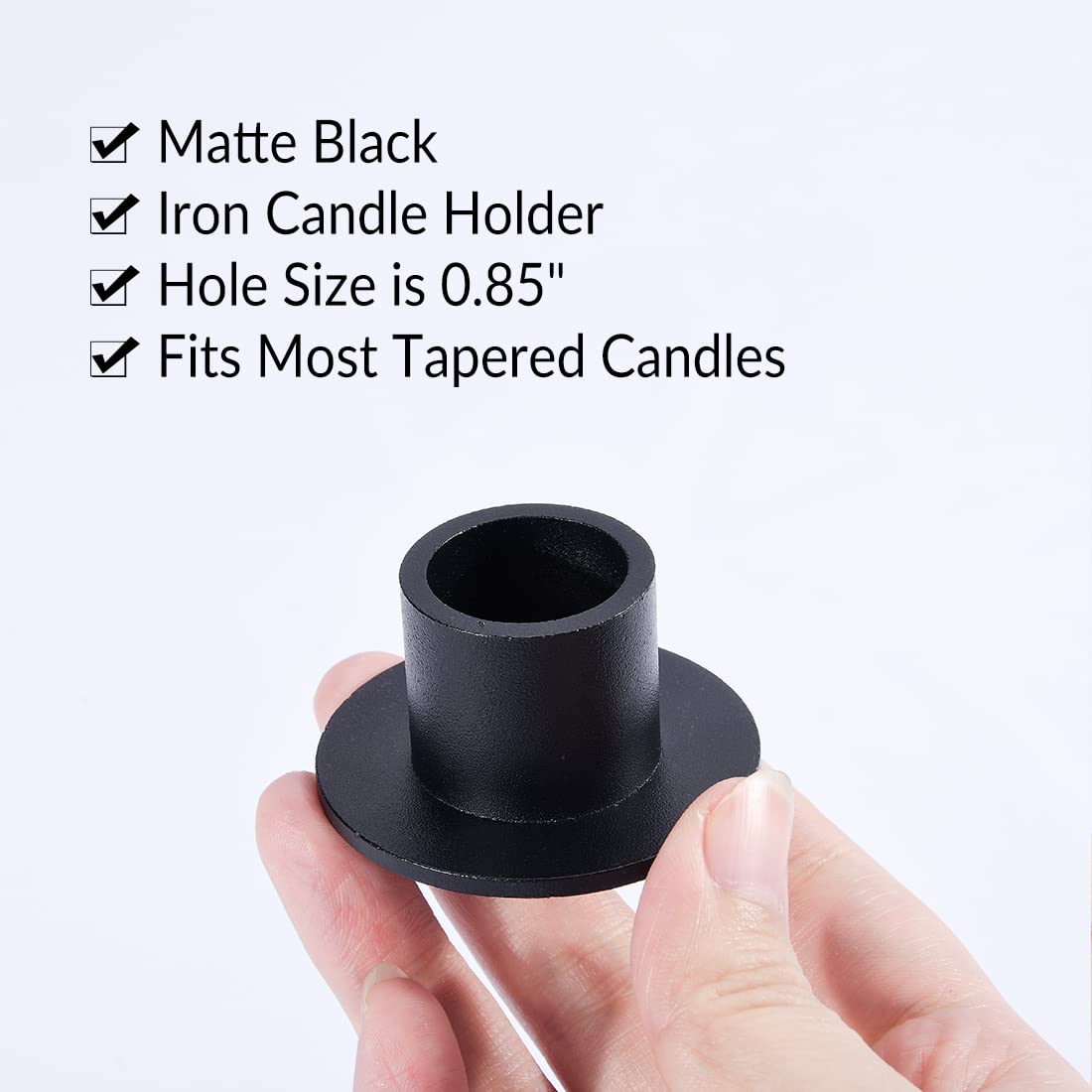 Aglary 6PCS Black Taper Candle Holders, Matte Iron Candlestick Holders Centerpieces for Home Decoration, Wedding Anniversary, Party, Housewarming Gifts.