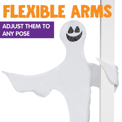 JOYIN 2 Pcs 53” Halloween Decoration Outdoor, Halloween Tree Wrap Ghost Decoration Outdoor, Smiling Hanging Ghost Design for Lawn, Tree, Party Supplies, Haunted House Wrap Decor