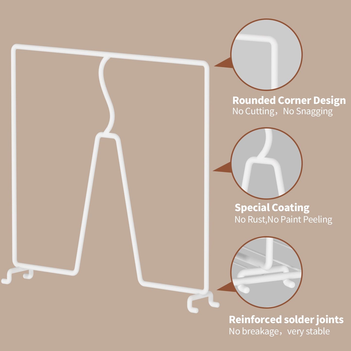 Saccik Wire Shelf Dividers for Closet: Clothes, Purse, Sweater Organizer, Vertical White Metal Rack Separators for Pantry, Bedroom, Kitchen Organization on Shelving (12" D x 10.6" H, 8 Pack)