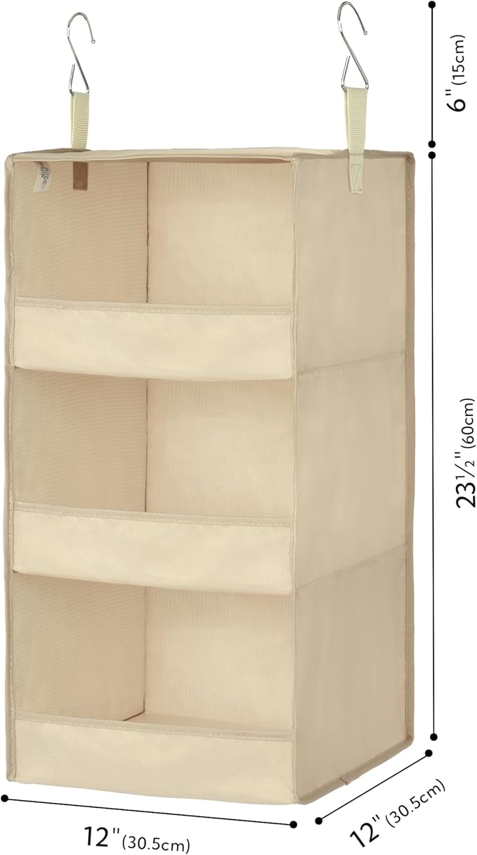 GRANNY SAYS 3 Shelf Hanging Closet Organizers and Storage, Collapsible Closet