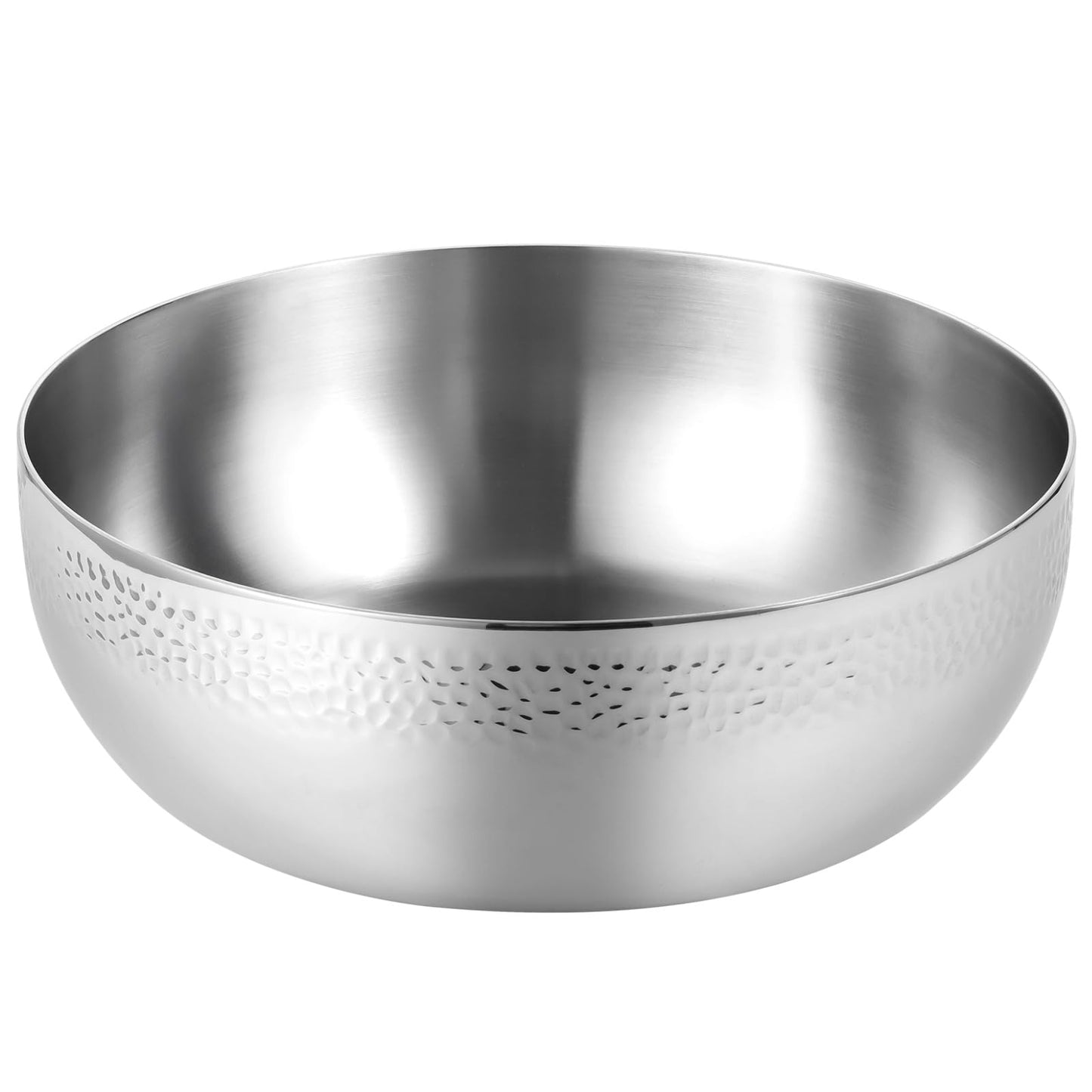 DORMIYA Extra Large Stainless Steel Hammered Salad Bowl - 11 in Large Popcorn Bowl for Kitchen, Long-lasting Mixing Bowl, Versatile Food Prep Bowl for Salad, Egg Beating, Decorative & Kitchen Serving