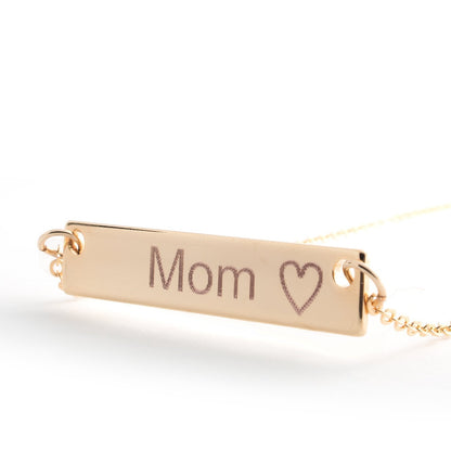 Petite Boutique Customizable Your Name Bar Necklace Personalized Mothers Day Gift Custom Jewelry 16K Plated Aniversary bridesmaid Gift for Women Gold Silver Rose Gold