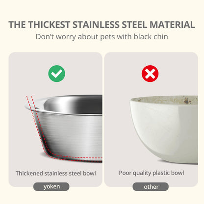yoken Elevated Dog Bowls,[Prevention of Vertebrae Disease][Super Non-Slip]Dog Bowl with Stainless Steel Bowl,High Capacity Dog Food Bowls,Colorful Raised Dog Bowls for Medium/Small Size Dogs