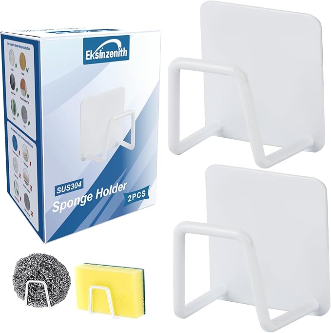 Sponge Holder for Kitchen Sink Caddy, Strong Adhesive Sponge Holder for Sink