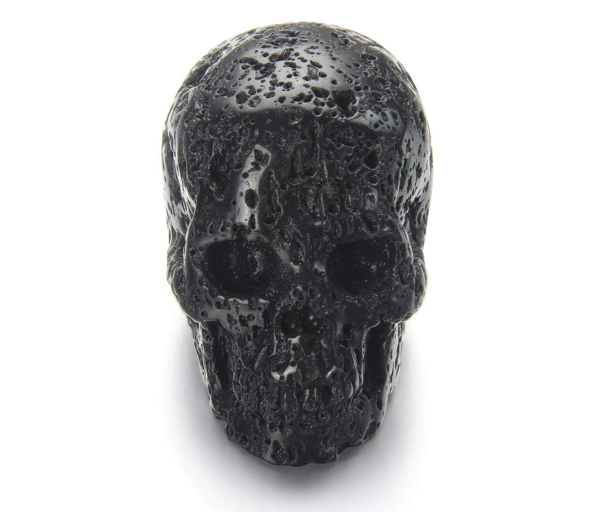 Skullis 2.0" Hot Lava Stone Crystal Skull, Hand Carved Gemstone Fine Art Sculpture, Reiki Healing Stone Statue.