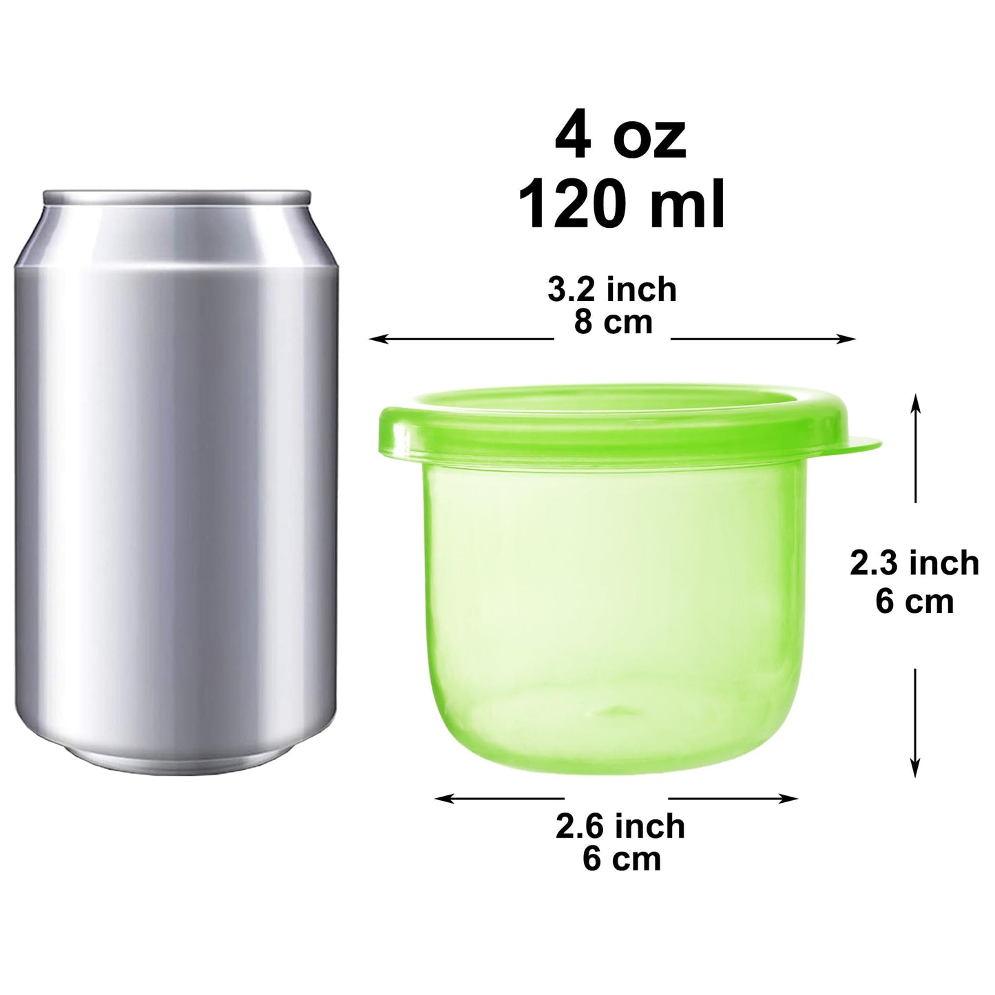 Youngever 9 Pack Plastic Jello Shot Cups, Reusable Portion Cups With Lids, Small Plastic Containers with Lids (4 Ounce)