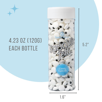 Sweets Indeed Bulk Candy Eyeballs, 300 Edible Eyes, Halloween Sprinkles, Perfect for Cake Decorations, Baking, Ice Cream, Cookies, Cupcake Topper 4.3 ounces