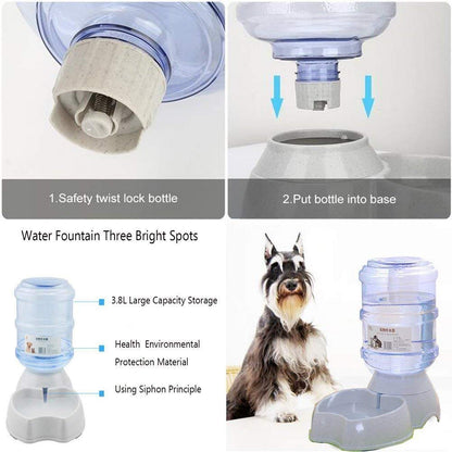 Old Tjikko Pet Water Dispenser,Cat Water Bowl,Dog Water Bowl Automatic,Large Automatic Drinking Fountain for Cat Dog,3.8L