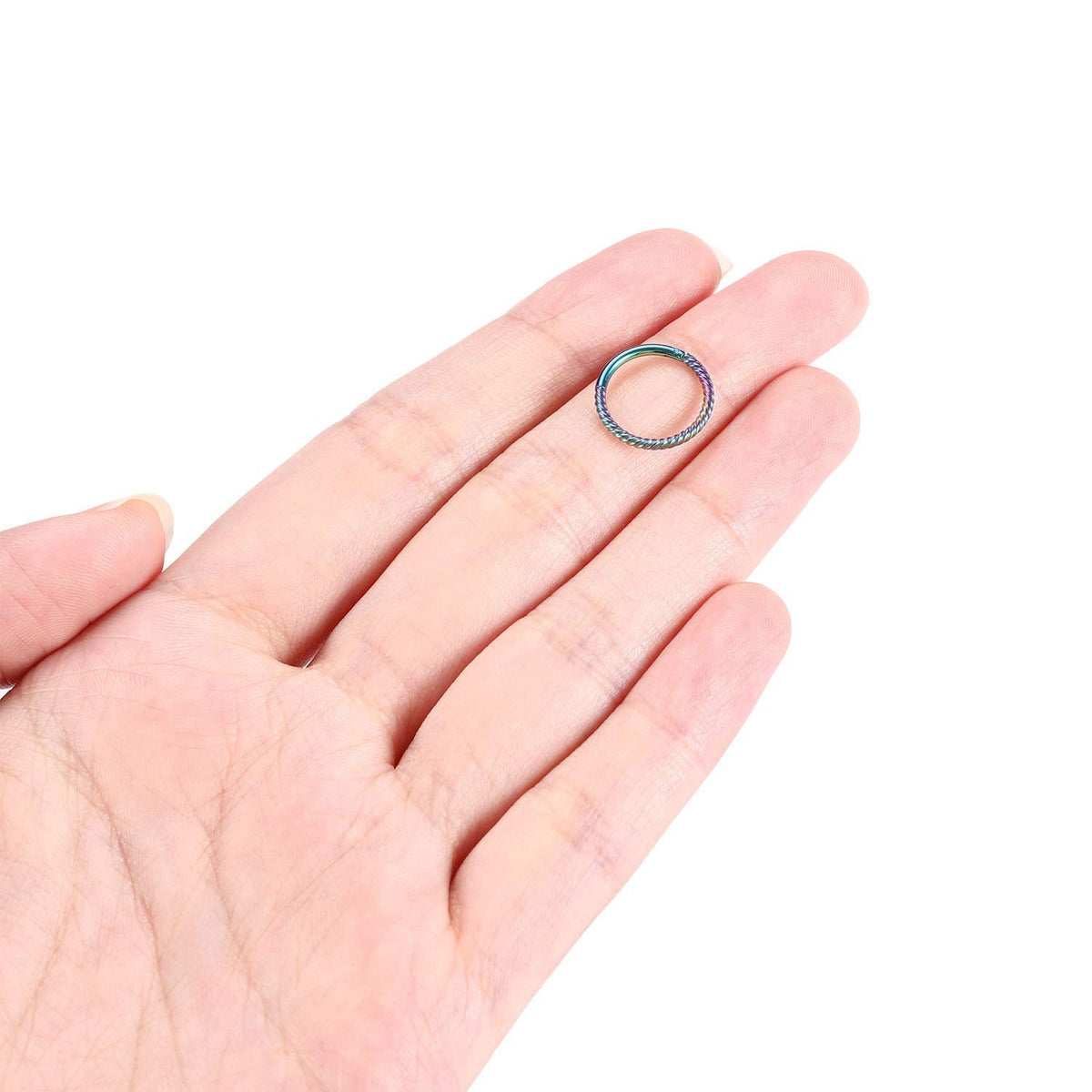 8mm Septum Ring Septum Jewelry Seamless Septum Clicker Nose Rings 18 Gauge Nose Ring Hoop 18g Rainbow Cartilage Earring Lip Rings Nose Hoop Surgical Steel Helix Earrings Nose Piercing Jewelry