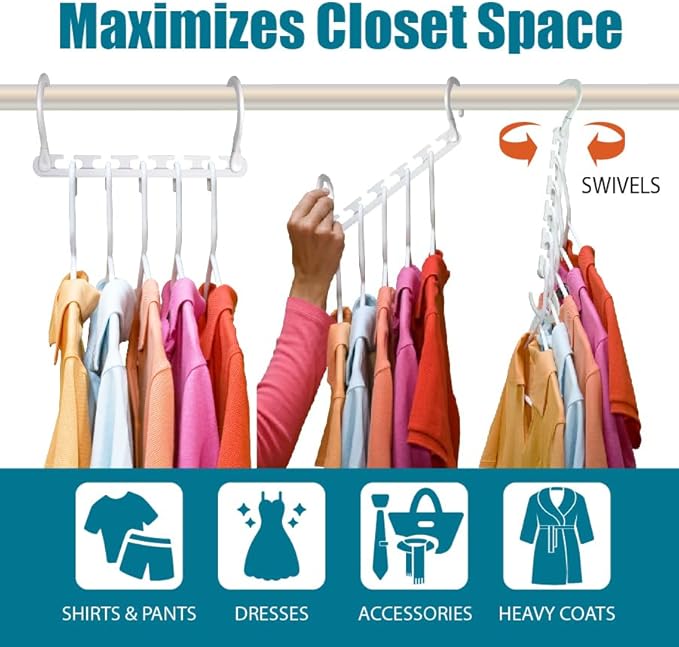 Wonder Hanger Max 20-Pack Space Saving Hangers, Reinforced Hooks Swivels 360°