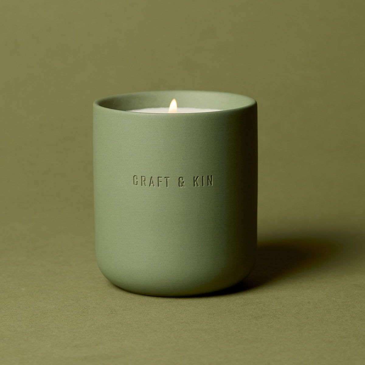 Craft & Kin Scented Candles - White Birch & Cedar | 10oz Soy Blend with Cotton Wick | Long-Lasting Holiday Candles, 40-Hour Burn | Ceramic Jar, Perfect & Winter Home Scent