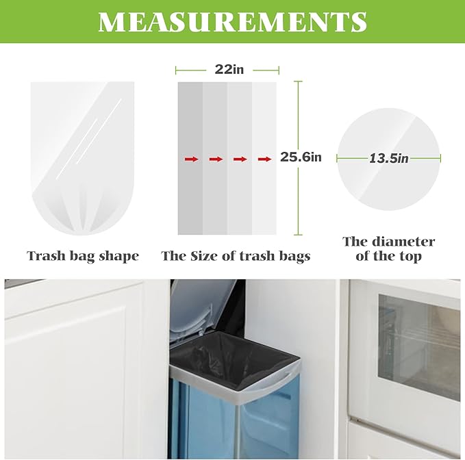 Teivio Trash Bags, 8 Gallon, for Bathroom, Industrial, Commercial, Janitorial