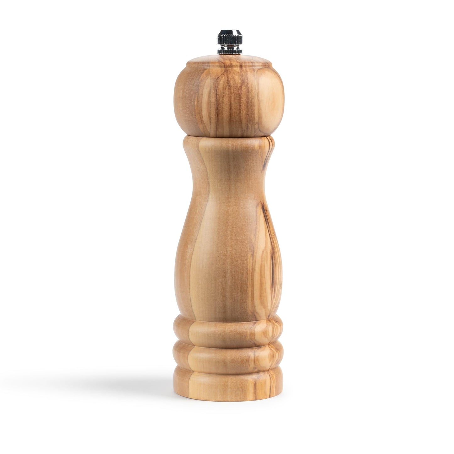 Cat Cora Salt Pepper Mill, Professional Italian Olivewood and Ceramic Mechanism For Grinding Peppercorns and Coarse Salt, Ergonomic Contoured Design