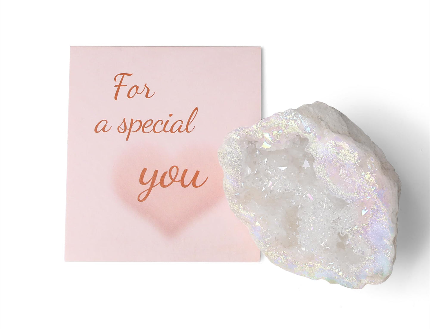 YATOJUZI Angel Aura Crystal Geode 2.75”-3.15" Large Rock Stone Raw Rocks Quartz Stones Healing Crystals Gemstones and Titanium Coated Big Mineral Geodes Energy Protection Reiki Decorations 1PCS