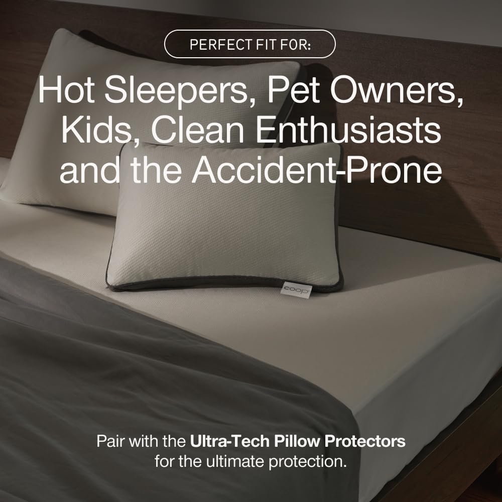 Coop Home Goods Ultra-Tech Waterproof Mattress Protector Full, Smooth Top Mattress Pad, Waterproof Cover, Up to 18 Inches Deep, Machine Washable, Noiseless Comfort, Full (54x75)
