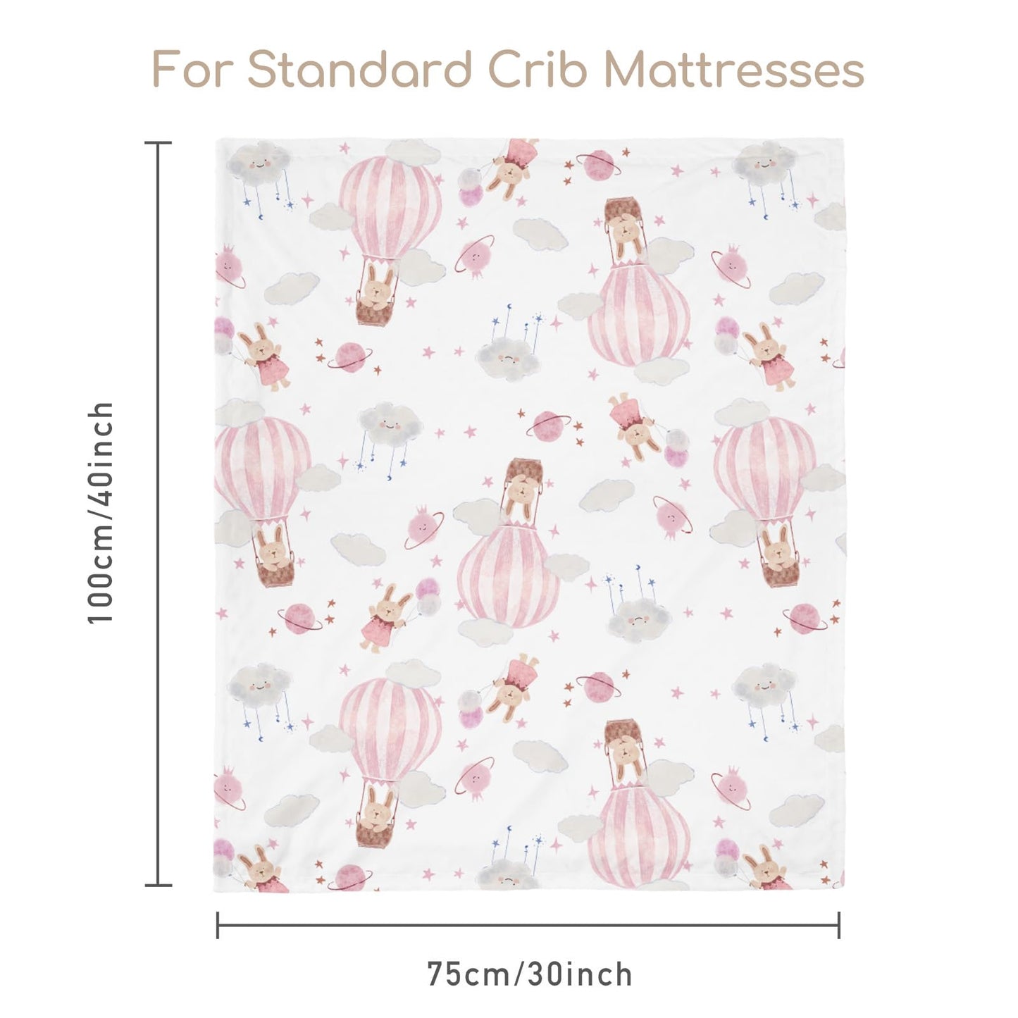 CIVARUA KIDS Minky Baby Blanket Pink Cute Bunny Blanket, Soft Cozy Nursery Blanket for Girls Boys, Fluffy Toddler Infants Warm Nursery Bed Blankets for Crib Stroller or Carseat, 30x40 Inches, Pink