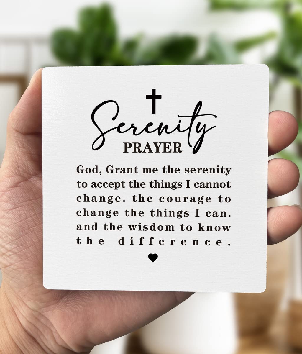 Serenity Prayer Wood Plaque, God Grant Me The Serenity, Inspirational Wooden Stand, Meaningful Sign, Unisex Sobriety & Mental Health Gift