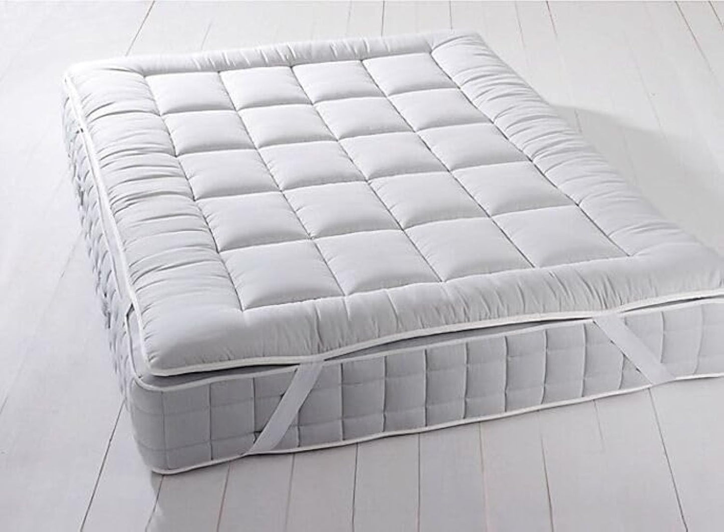 Royal Hotel Bedding Mattress Topper, Full, 2 Inches Hypoallergenic Overfilled Down Alternative Anchor Bands Mattress Topper