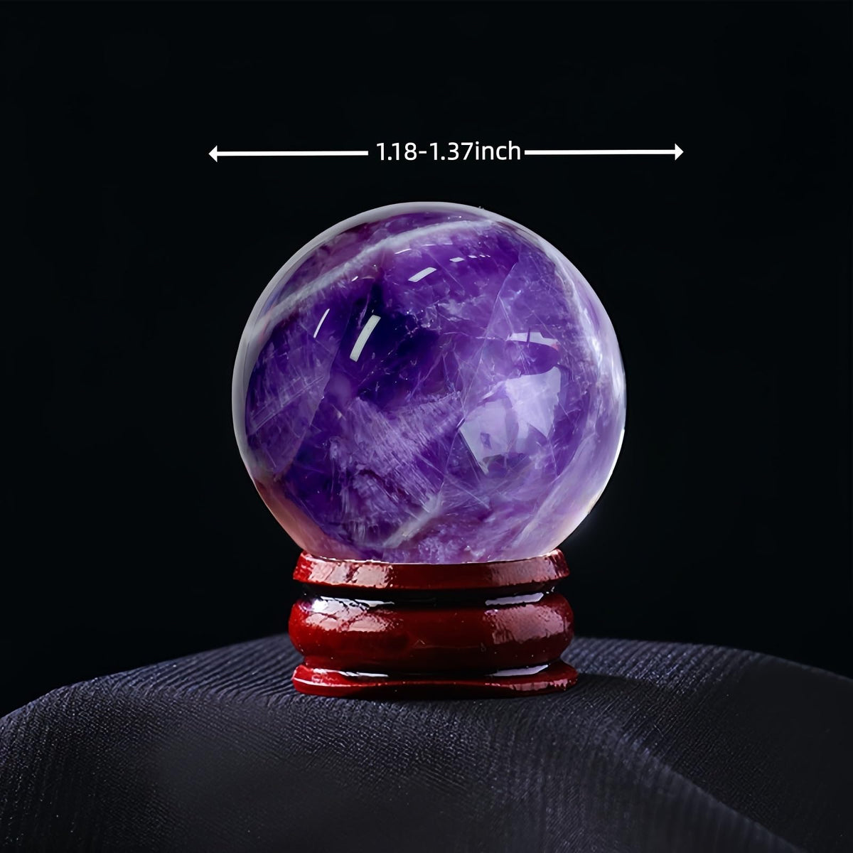 DUKIZA Natural Amethyst Ball 5PC Real Crystal Ball Crystal Decor Sphere for Healing Amethyst Ball Crystal Ball with Stand Real Crystal Sphere for Decor and Divination