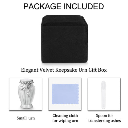 Dletay Small Urns for Human Ashes Keepsake with Box 2.85 Inch Memorial Mini Cremation Urn for Women Men Aluminum Decorative Funeral Urns - Marble White