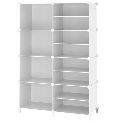 AWTATOS Closet Organizer 8 Cube Storage Shelves Closet Clothes Organizers and Storage Stackable Cubby Shelving for Closet Bedroom Living Room Office White
