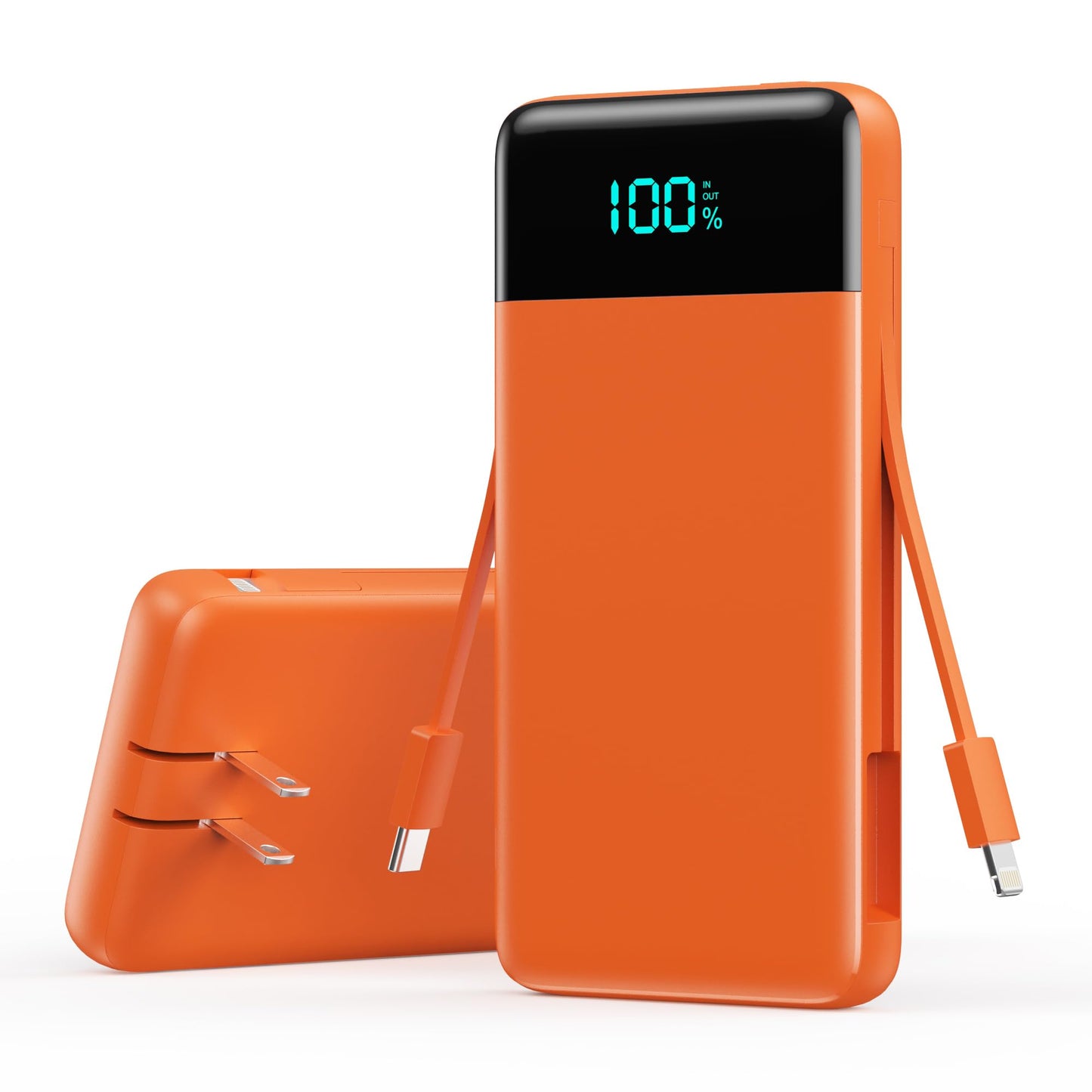 Portable Charger 50800mAh Power Bank with 3 Built in Cables,25W PD QC4.0 Fast Charging USB C Battery Pack,6 Outputs 2 Inputs Travel Essentials Portable Phone Charger for iPhone 17/16/15,Google,Android