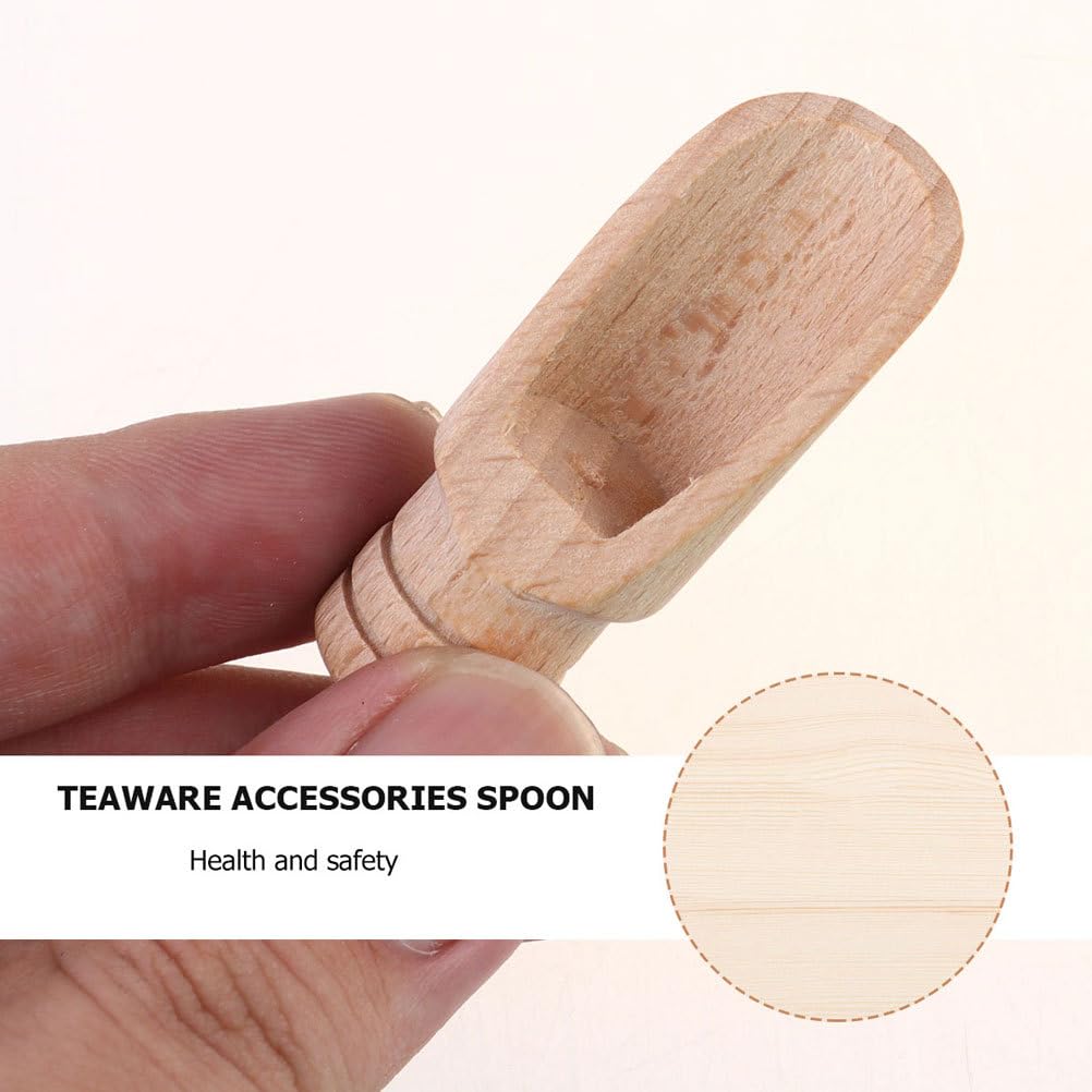 Bath Salt Scoop: 5PCS Mini Wooden Spoon Mini Bath Salt Spoon Tea Scoop Wooden Candy Small Spice s for Flour, Sugar, Cereal, (5 Sizes)