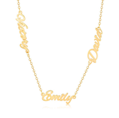 LONAGO Personalized Name Necklace Custom Name Plate Necklace - One, Two,Three or More Names Chain Necklace