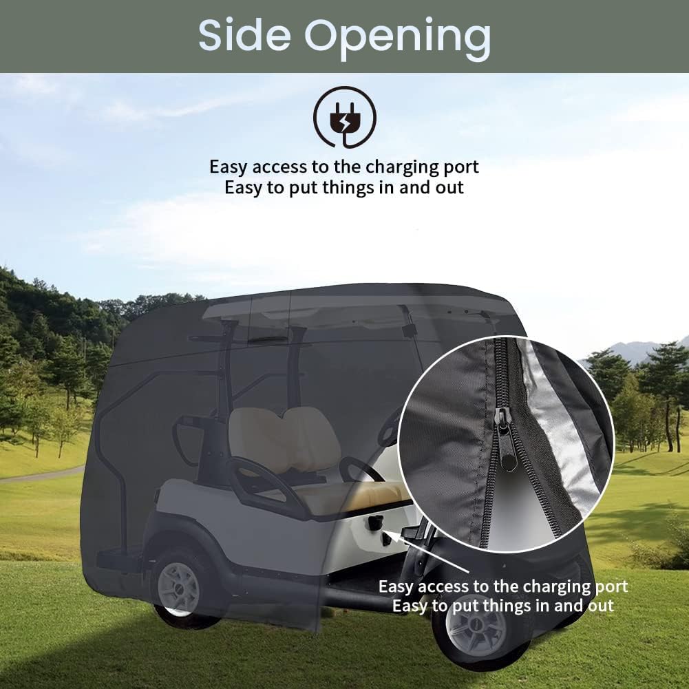 Joymo Golf Cart Cover 6 Passenger, Golf Cart Rain Cover Heavy-Duty All Weather Protection Covers for EZ GO Golf Cart Accessories, Outdoor Club Car Seat Covers Winter Summer(144" L x 54" W x 76" H)