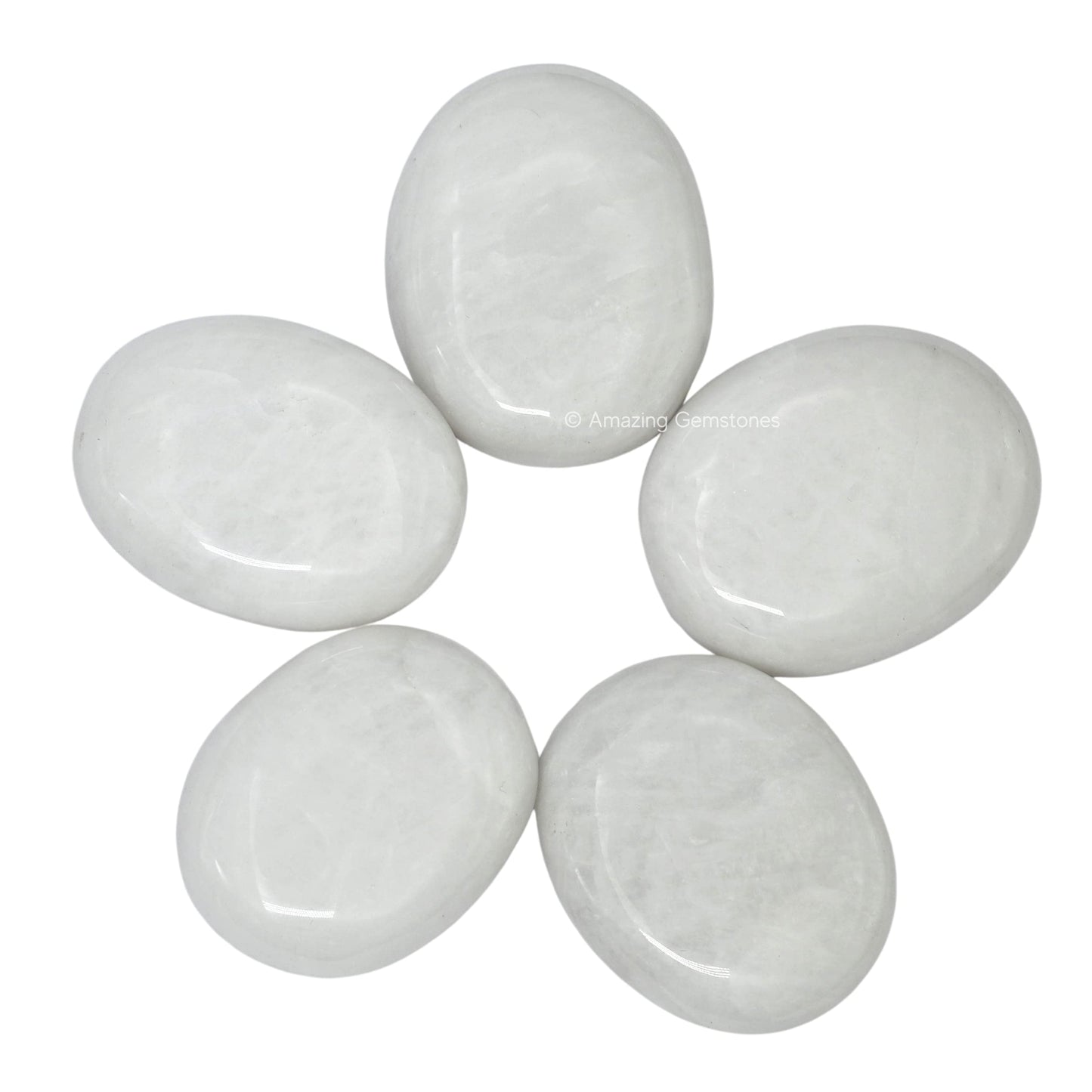 Amazing Gemstone Snow Quartz Crystals and Healing Stones - Large Palm Stone Crystals Piedra - Crystal for Good Luck, Balanced Positive Energy, Meditation - Unique Stocking Stuffers, Gifts for Women