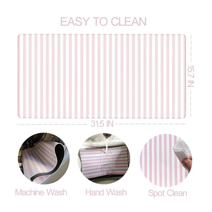 ohisxiacy Light Pink Striped Desk Mat Cute Pastel XXL Large Gaming Mouse Pad Desk Pad Kawaii Cozy Aesthetic Keyboard Laptop Computer Mat Home Office Decor for Women