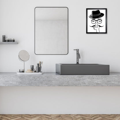 Biufo Humorous Bathroom Wall Art Poster, Bad Smell Minimalistic Canvas Print Art Decor, Bathroom Restroom Wall Decor (10L x 8W, Framed)