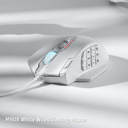 Redragon M913 Impact Elite Wireless Gaming Mouse, 16000 DPI Wired/Wireless RGB Mouse with 16 Programmable Buttons, 45 Hr Battery and Pro Optical Sensor, 12 Side Buttons MMO Mous