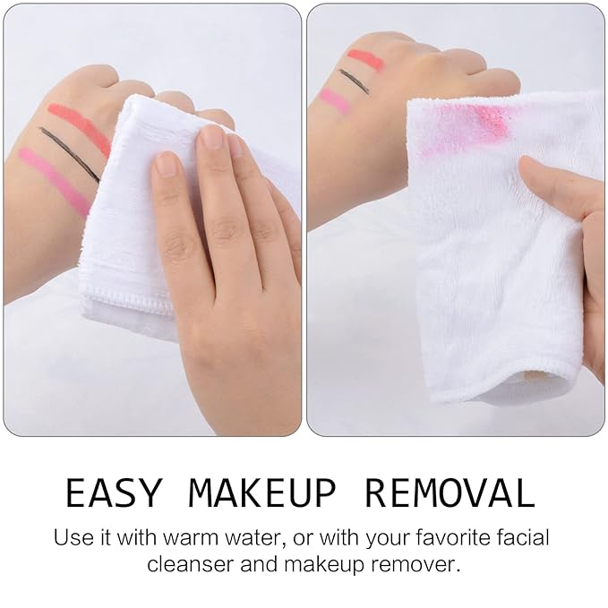 SINLAND Microfiber Facial Cloths Fast Drying Washcloth 12inch x 12inch White 6