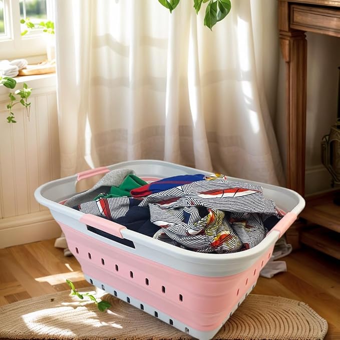 SAMMART 42L Collapsible Plastic Laundry Basket
