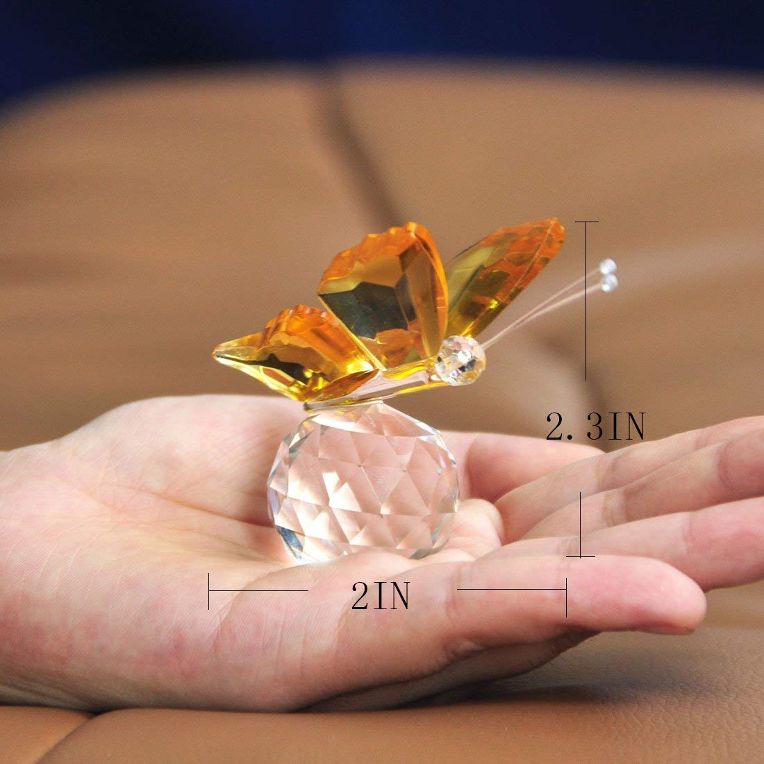 H&D HYALINE & DORA Crystal Butterfly Figurine Collectible Paperweight Home Table Decoration Set