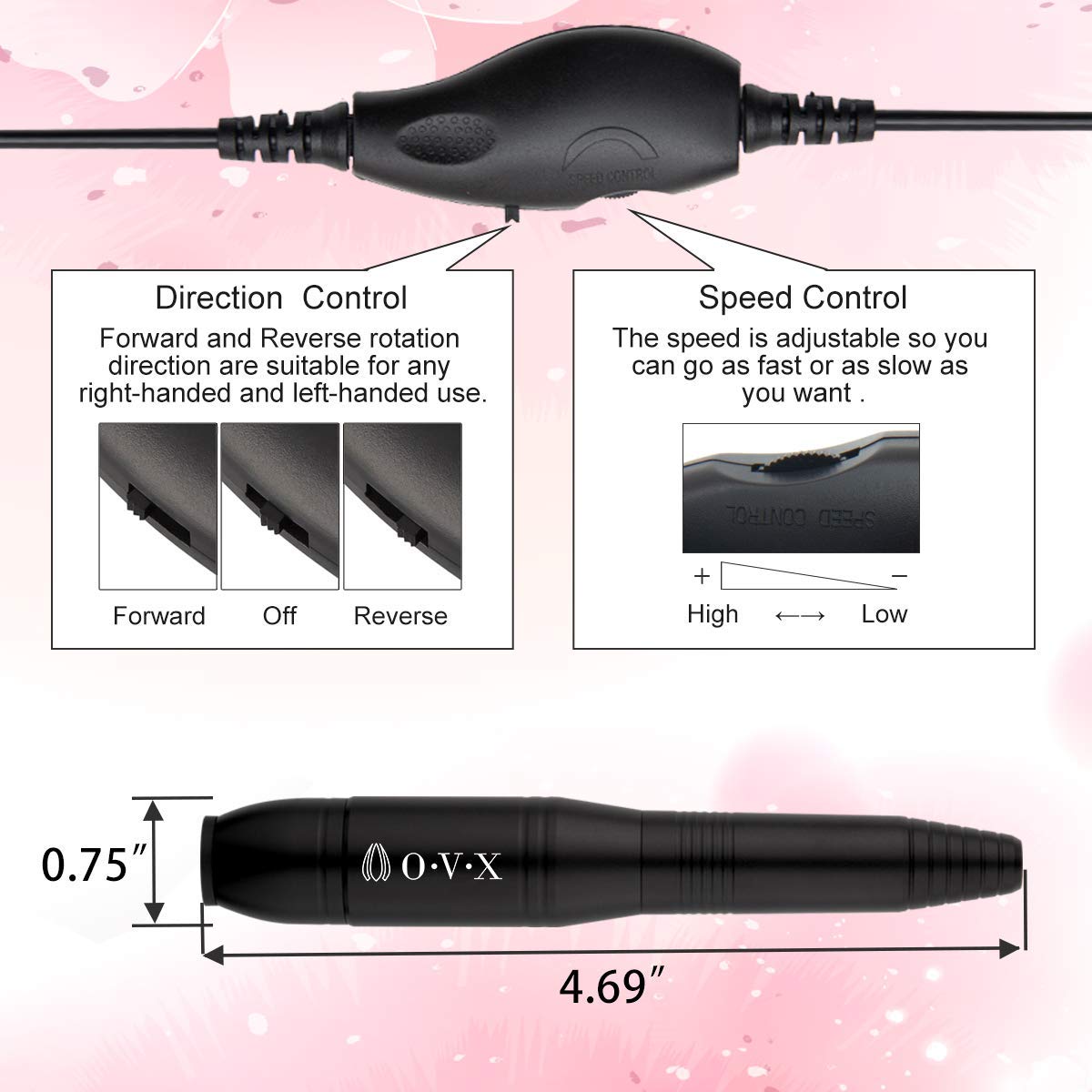 Portable Electric Nail Drill File Machine with Acrylic Nail Kit Set Professional 20000rpm Manicure Pedicure with Sanding Bands Brush for Nail Art Gel Nail Polish Tips Clippers