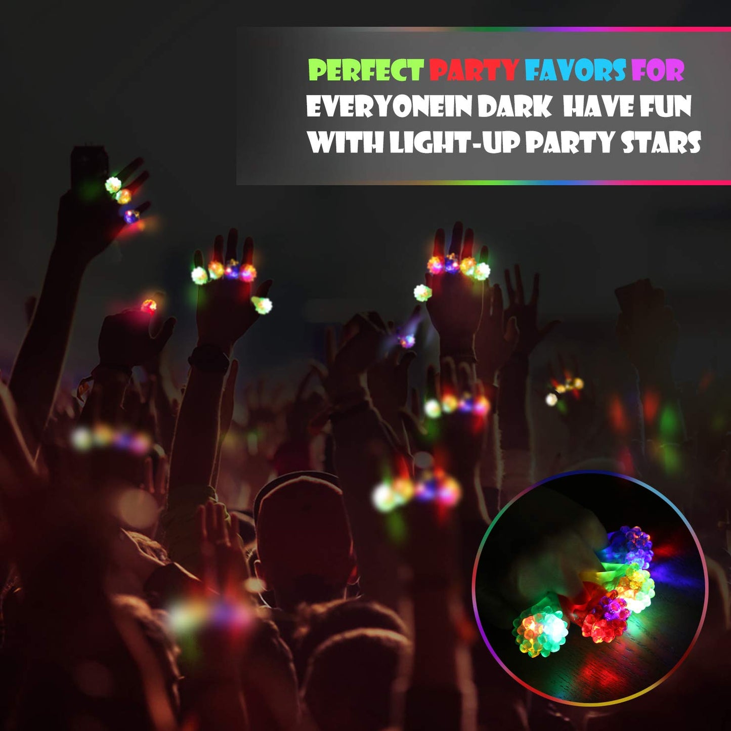 Novelty Place 12Pcs Flashing LED Jelly Rings – Fun Glow in the Dark Light Up Toy Rings for Kids, Party Favors, Birthday, Halloween, Carnival, Disco and Dance Party Supplies