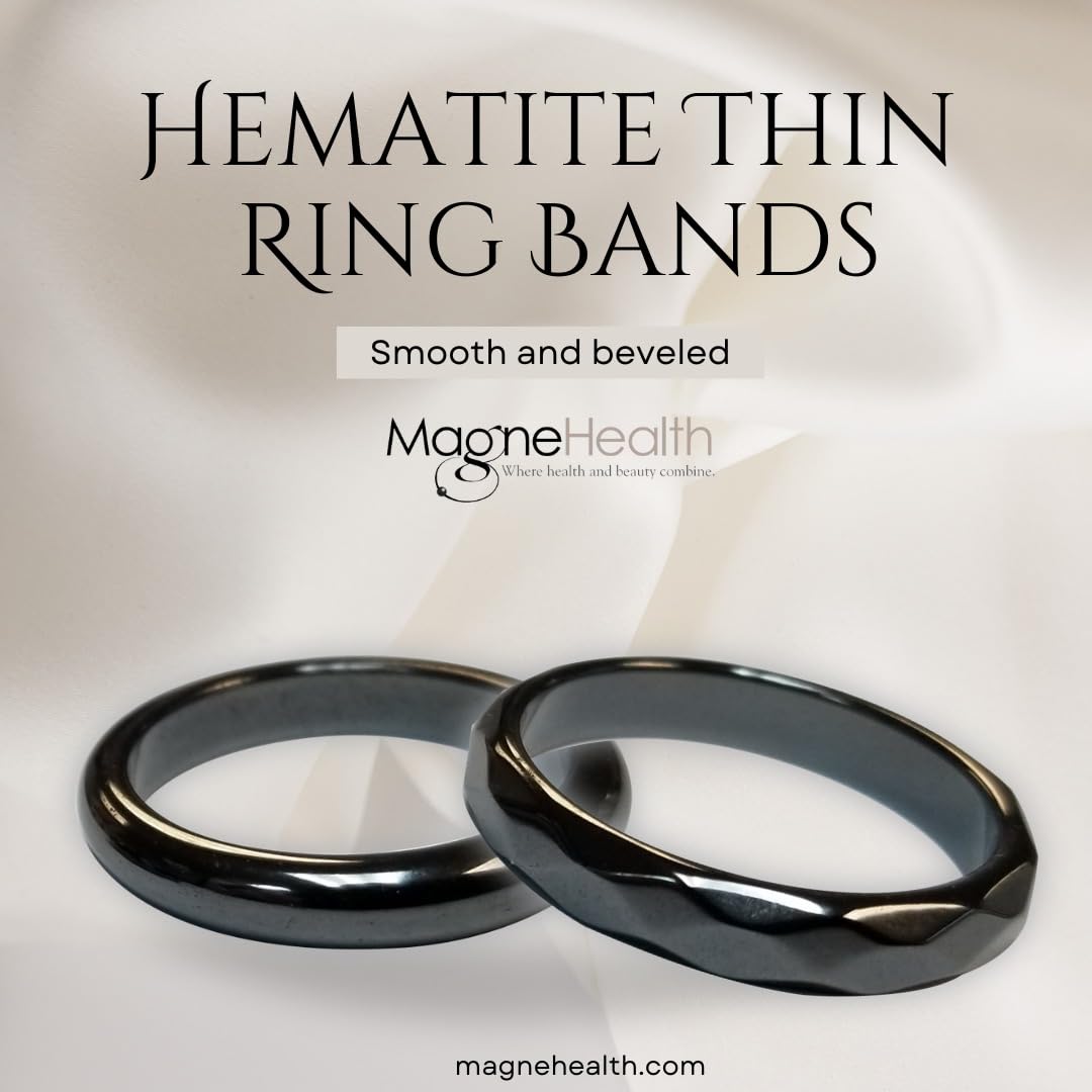 MAGNEHEALTH Holiday Hangover Hematite Ring, Elegant Magnetic Hematite Ring as Jewelry for Men and Women (Size 7)