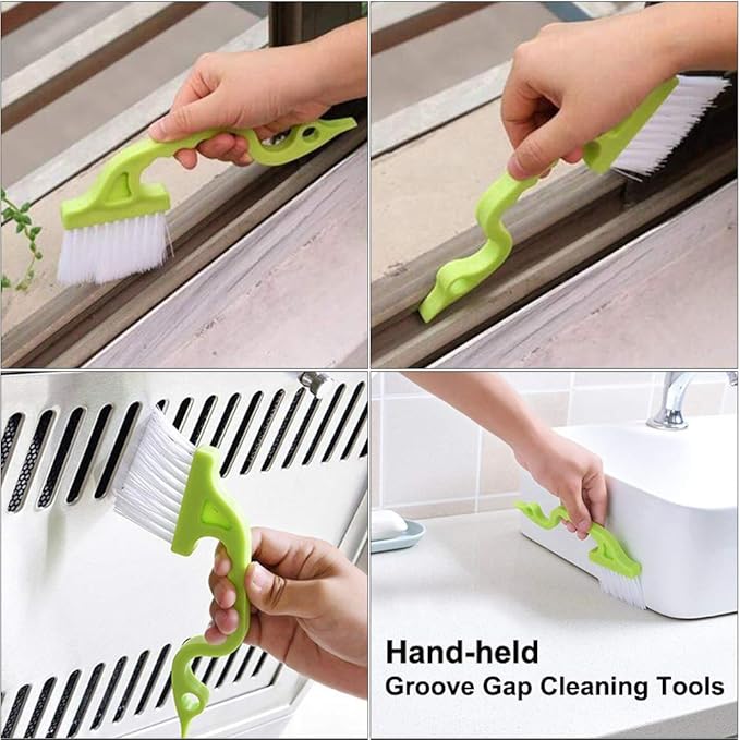 Window Track and Grout Cleaning Brush Set, Tile Lines, Sink Corners, Small Gaps