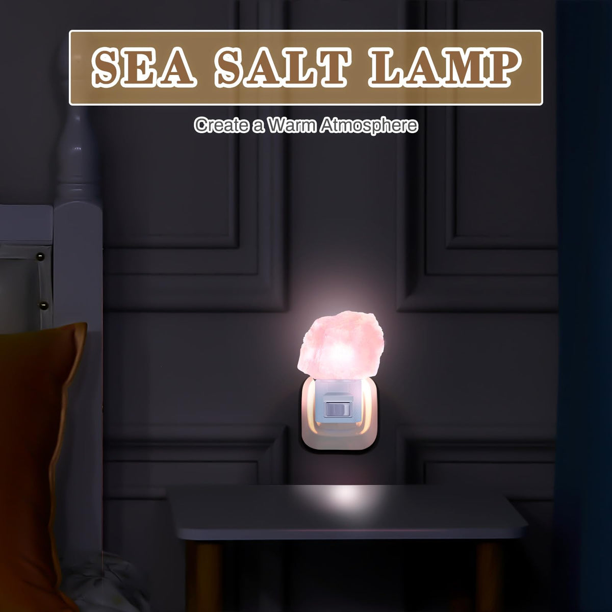 Hortsun 3 Pack Himalayan Salt Lamp Night Light Crystal Night Light Lamp Plug in Rotatable Wall Purifier Made of Natural Salt Stone Sea for Home