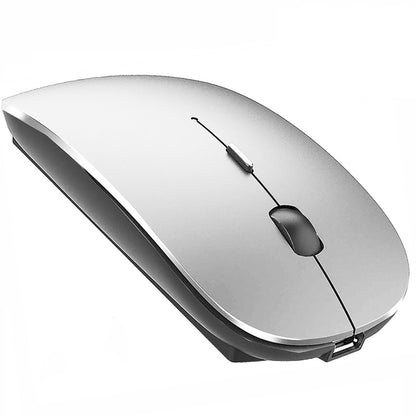 Bluetooth Wireless Mouse for Laptop mac MacBook ipad MacBook air MacBook pro pc Desktop Computer Windows Chromebook Notebook (Silver)