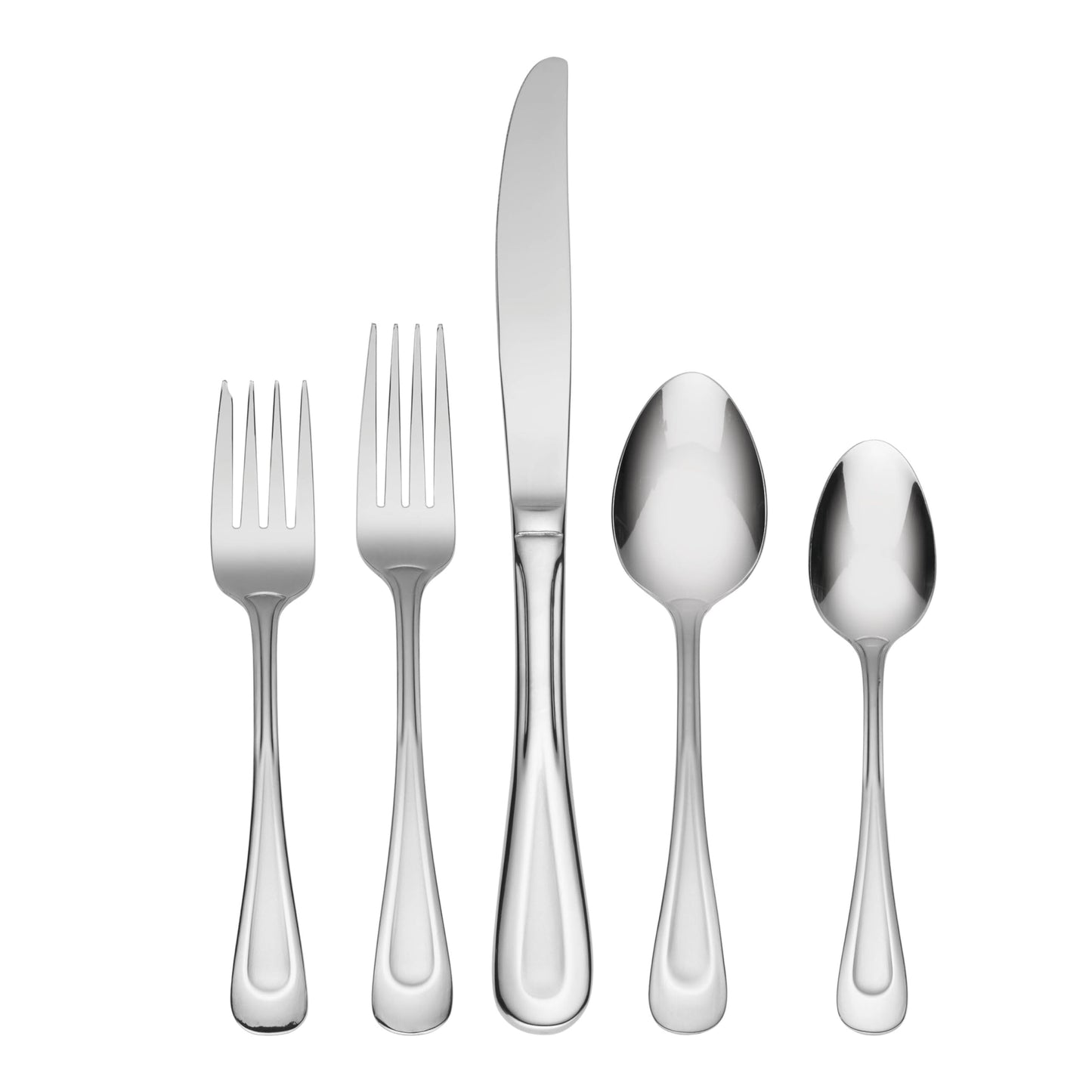 Oneida Silverware Set For 8, Satin Sand Dune 45-Piece Everyday Flatware Set with Serving Utensils, Service For 8, 18/0 Stainless Steel Silverware, Knives Spoons and Forks (Silver, 45 Piece)