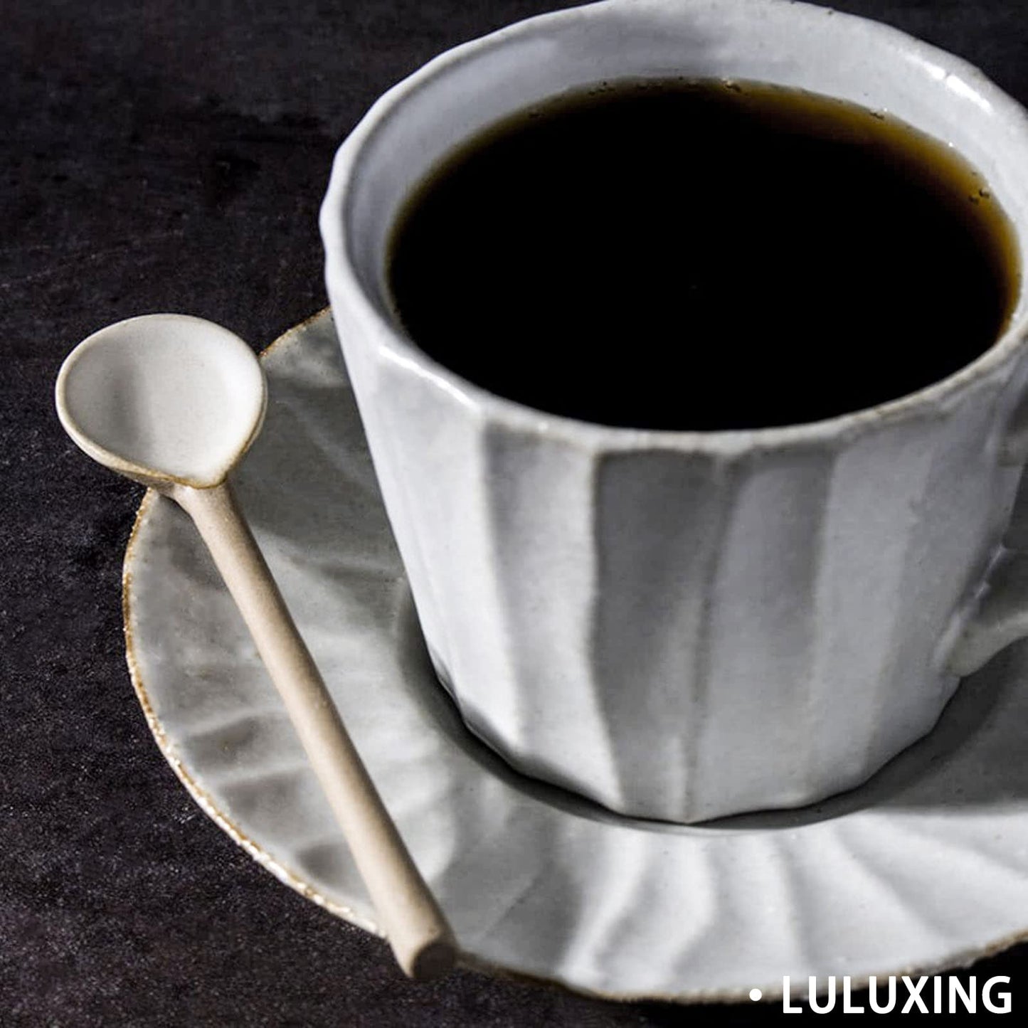 luluxing Ceramic Small Coffee Spoon 4.5inch Retro Small Porcelain Spoon Mini Teaspoons For Coffee Sugar Dessert Cute Tableware Pack of 3