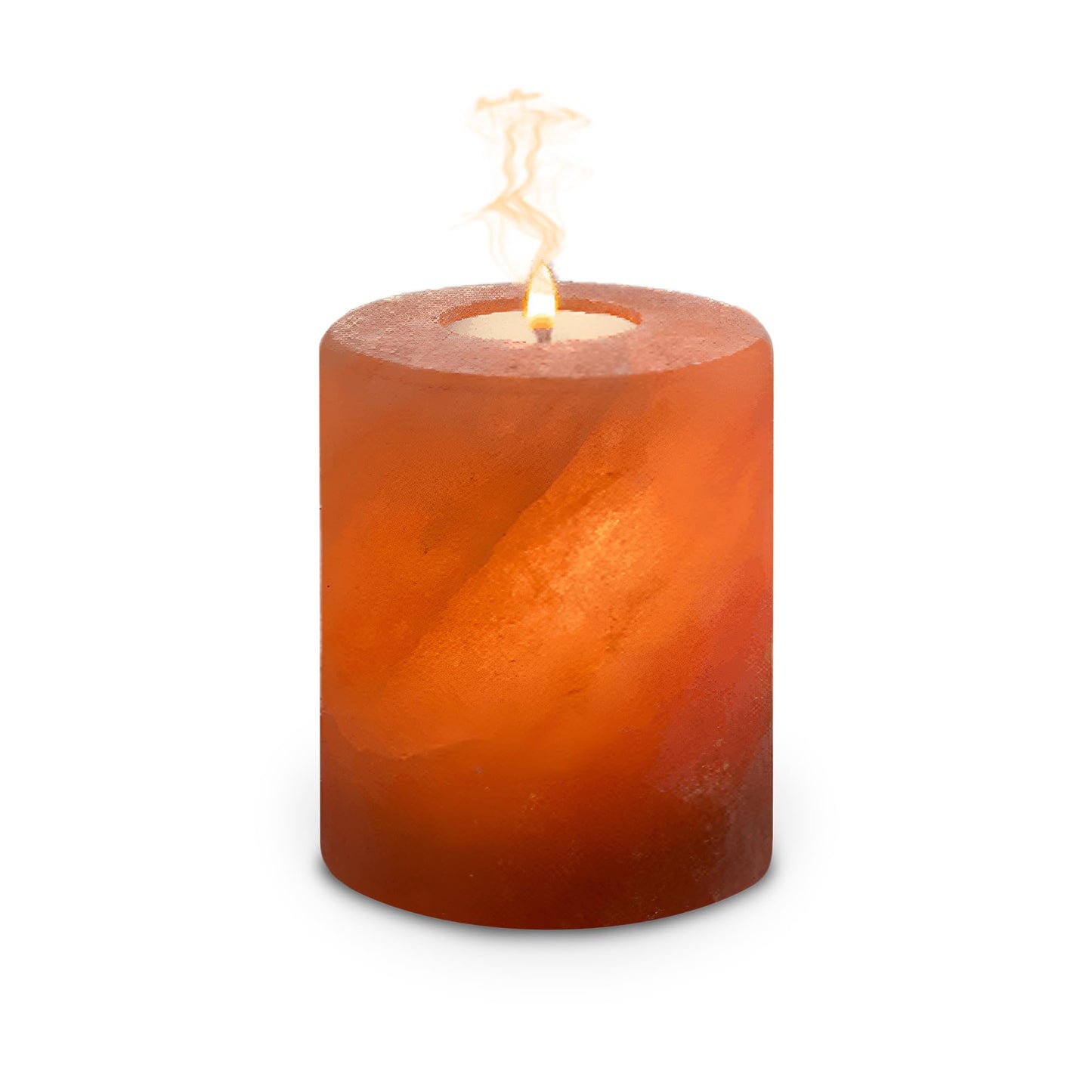 Himalayan Pink Salt Candle Holder 4" — Hand-Carved Crystal Salt Lamp for Spa, Meditation & Air Purifying