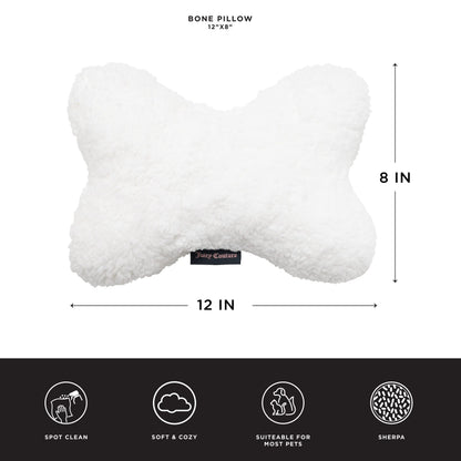 Juicy Couture Grey Paws and Stripes Dog Blanket with Sherpa Bone Shaped Pillow – Plush Puppy Blanket Throw, Breathable, Lightweight, Machine Washable, Cat Blanket for Small Medium & Large Pets