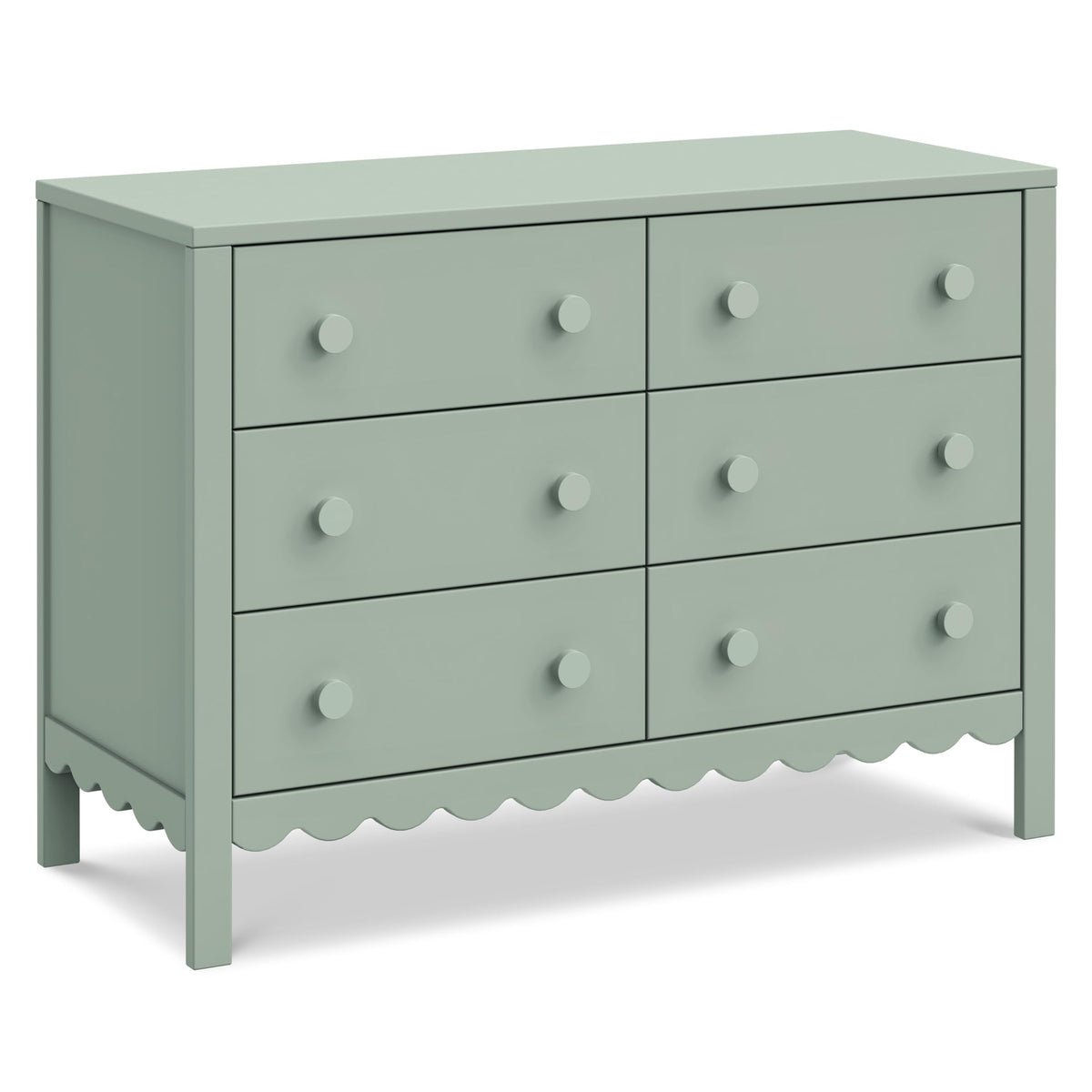 Davinci Sammy Scallop 6-Drawer Dresser in Light Sage