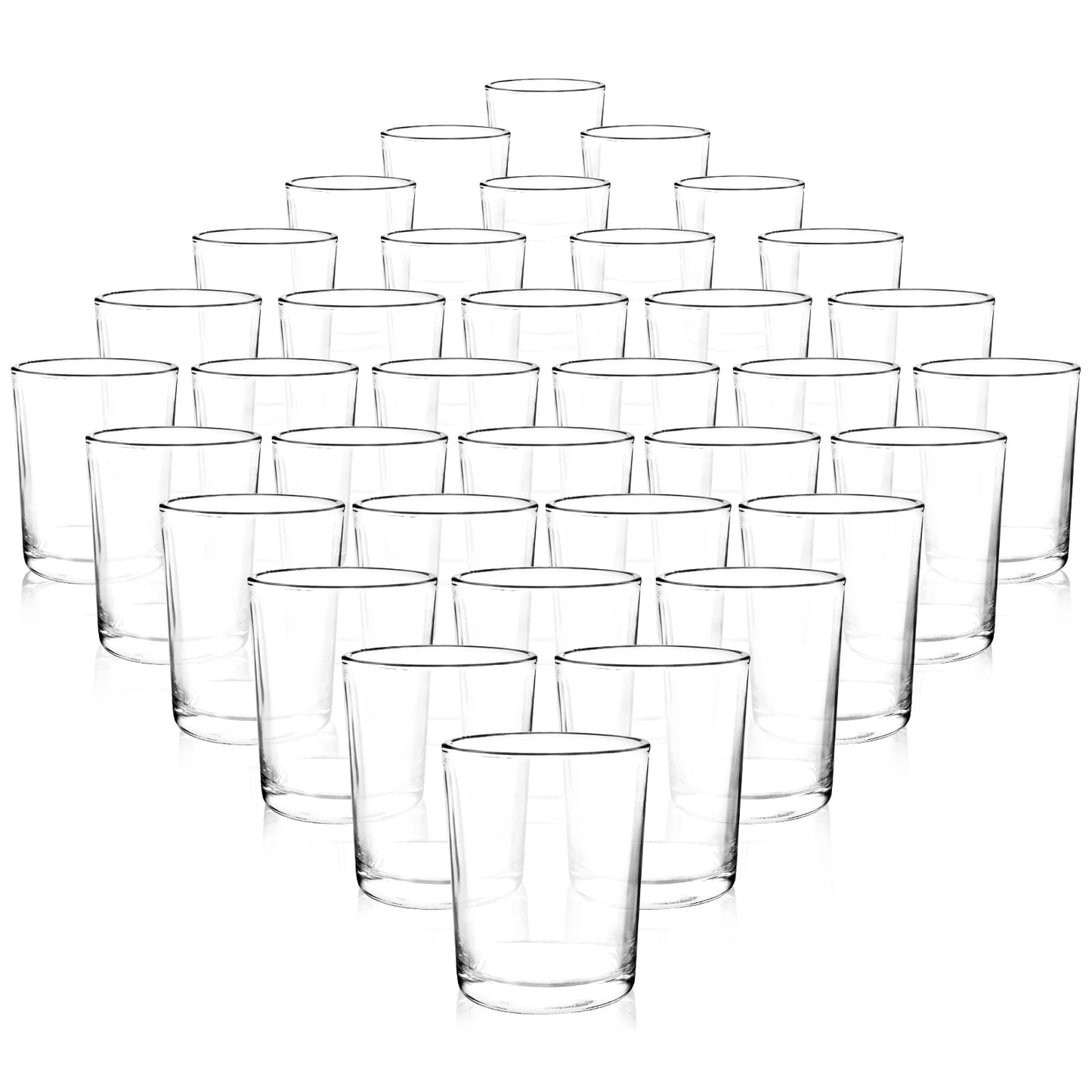 Comrzor Set of 36 Clear Tealight Candle Holders, Glass Votive Candle Holders Bulk, Floating Candle Holder for Table Centerpieces, Wedding Propose Party Home Decor